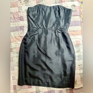 J. Crew Strapless Black Silk Dress